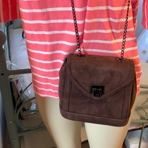 Frenchy of California suede  crossbody  bag with removable strap
